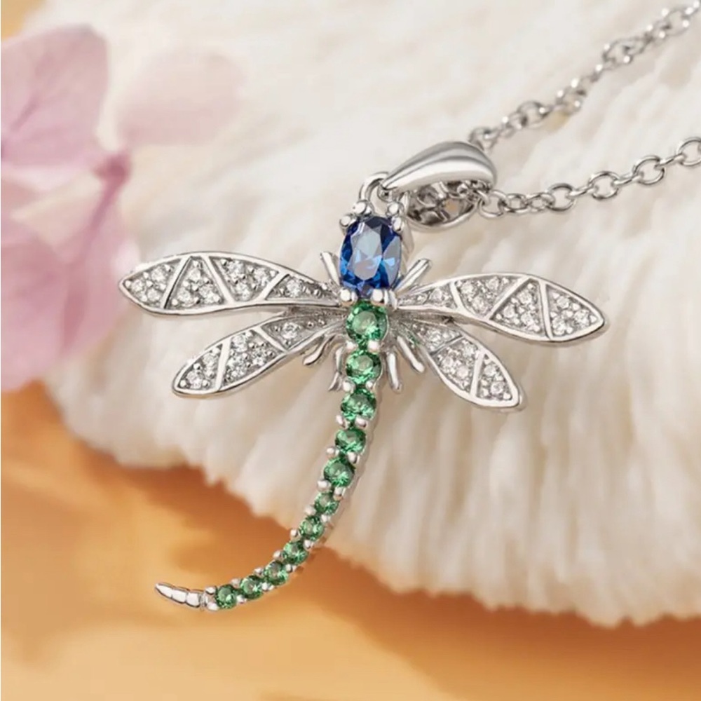 Cute Long Dragonfly Pendant Necklace